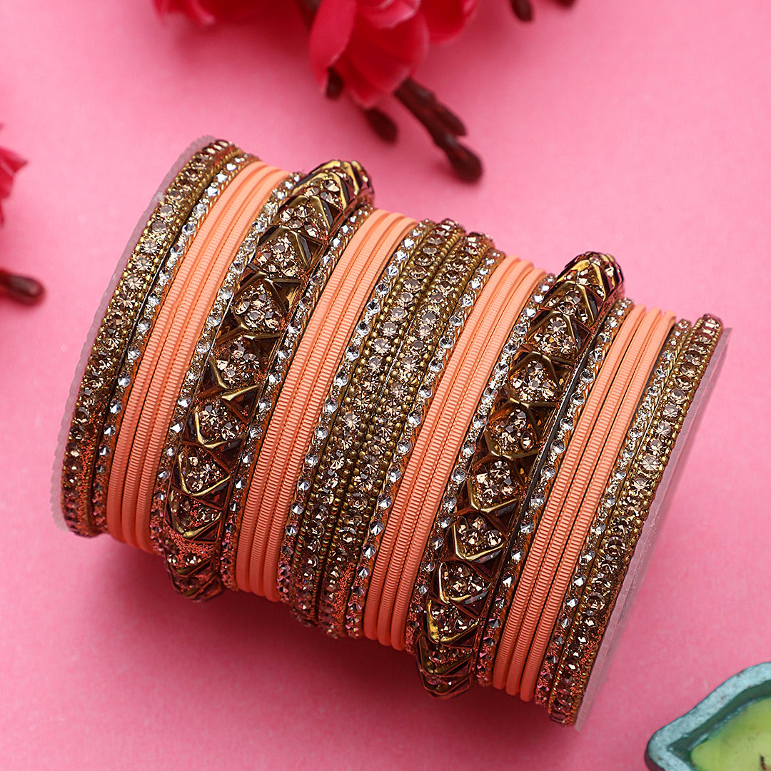 Antique Lac Bracelet With Matte Finish Bangle Set For Women