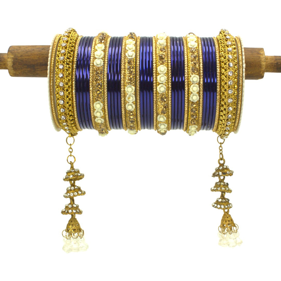 Antique Jhumki Latkan Bangle set for two hands by Leshya
