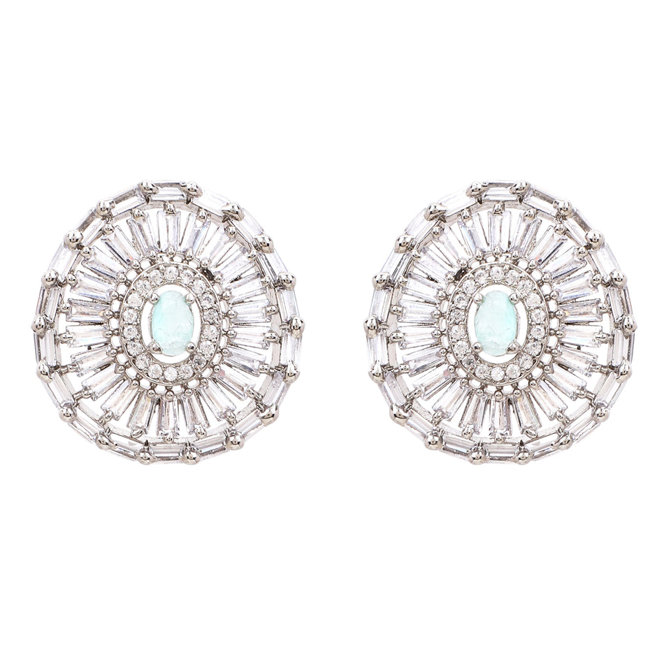 Silver Stone and bead Jewelery Set with Earring by Leshya