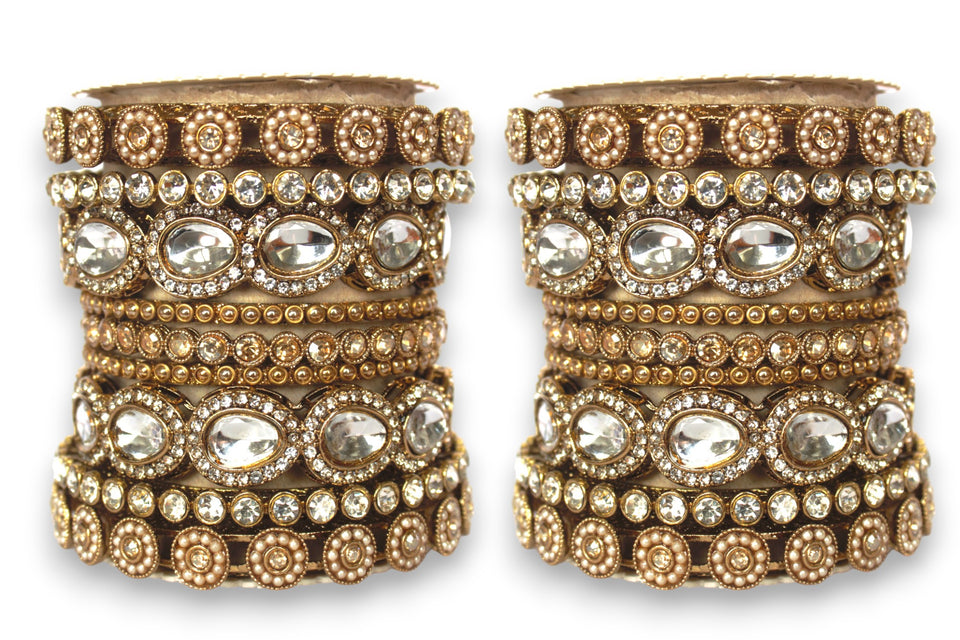 Traditional Kundan Kada set for two hands by Leshya