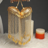 Long beaded Kaleere with Adjustable Knot by Leshya