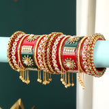 Traditional Rajasthani Bridal Chura by Leshya with Latkan