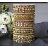 Traditional Mirror Bangle Set with Jhumki by Leshya