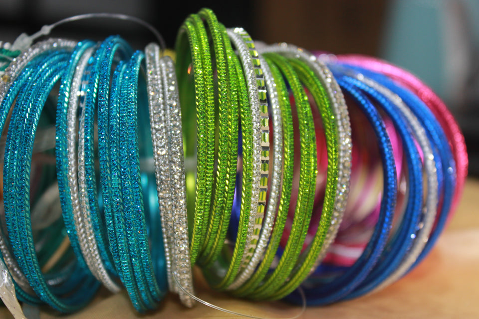 Traditional Glitter Mix'N'Match Bangle Bunch (Plus Size)