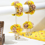 Traditional Yellow Hand Kaleera with Floral Latkans by Leshya