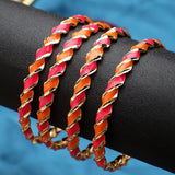 Twisted Multi-Colored Meenakari Bracelet (4pcs)
