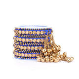 Set of 12 Silk Thread Bangles With Ghungroo designed for both hands by Leshya