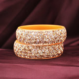 Traditional Bridal Chura Kada Pair with Mirror cutting stone pattern by Leshya