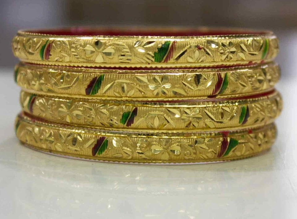 Guarantee Gold  Dyed Bracelets With Floral Design In Multi-Color