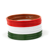 Matte Textured Bangles with Indian Flag set of 18 bangles