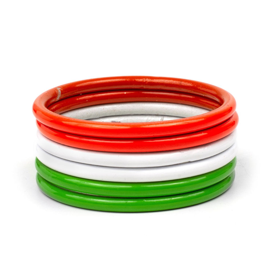 Neon Textured Kadas with Indian Flag set of 18 kadas