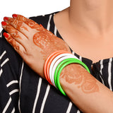 Neon Textured Kadas with Indian Flag set of 18 kadas