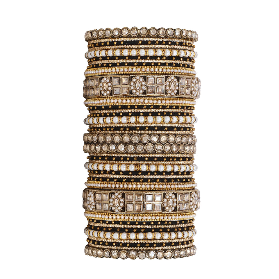 Rich Texture bangle set with Silk thread Bangles by Leshya