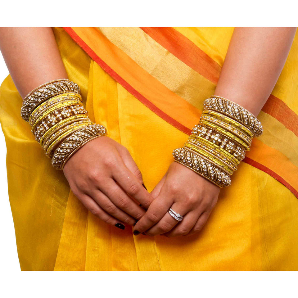 Golden colour silk thread on sale bangles