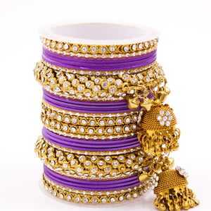 Traditional Shining Jhumki Bangle Set For Two Hands