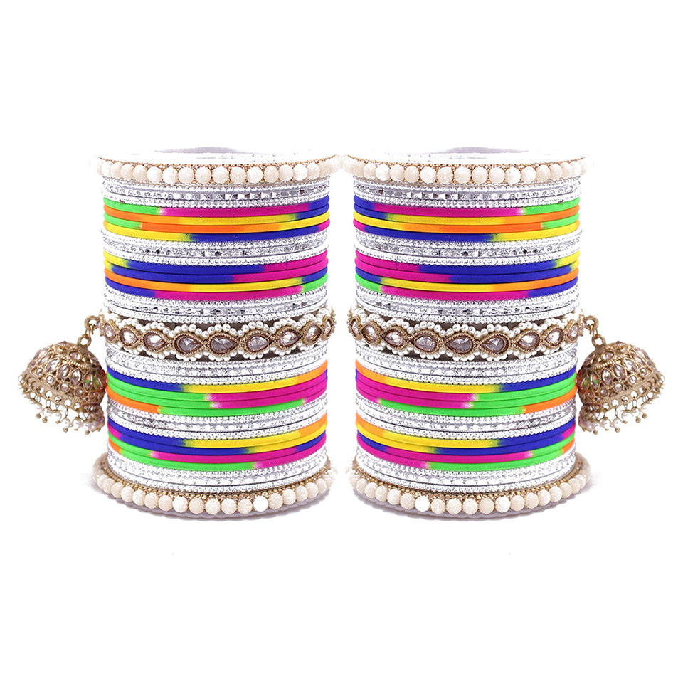 Traditional Ethnic Bangle Set with Jhumki by Leshya for women