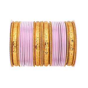 Bangle Set with Golden Etching Kada by Leshya