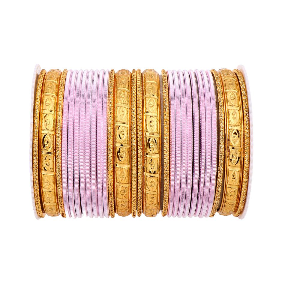 Bangle Set with Golden Etching Kada by Leshya