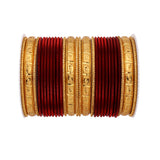 Bangle Set with Golden Etching Kada by Leshya