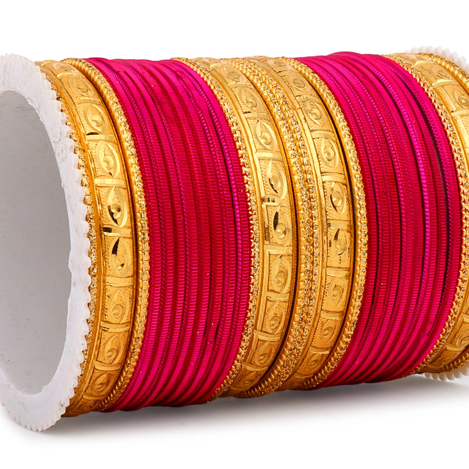 Bangle Set with Golden Etching Kada by Leshya