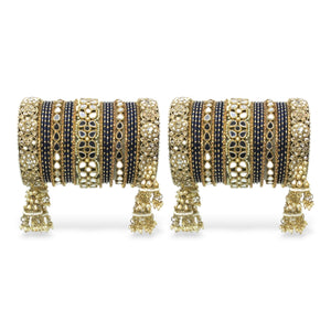 Mirror Style Bangle set with Jhumki for two hands by Leshya