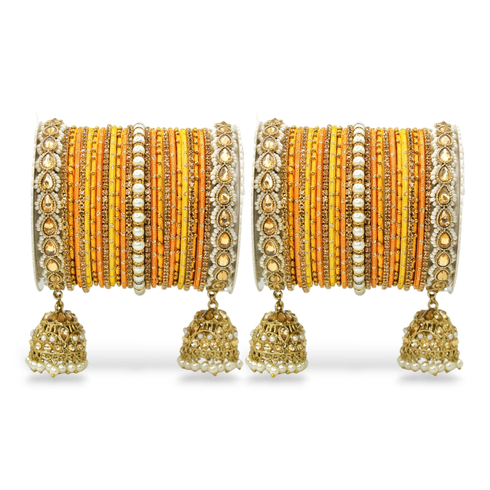 Bridal Jhumki Style Bangle set for two hands by Leshya