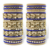 Mirrored Bridal Bangle Set with Silk thread Bangles by Leshya