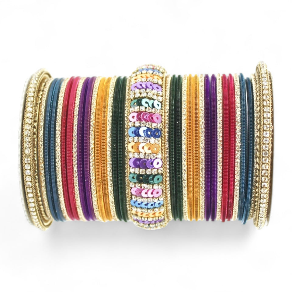 Beautiful Partywear Bangle set with Sequence Work