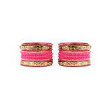 Traditional Bangle Set With Golden Dotted Bangles