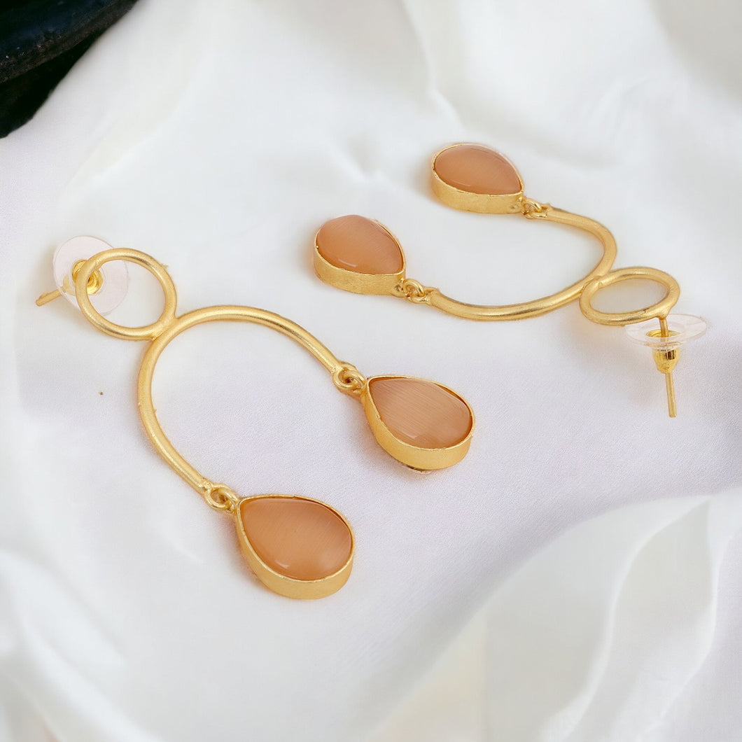 Loop Matte Gold Finish Earrings