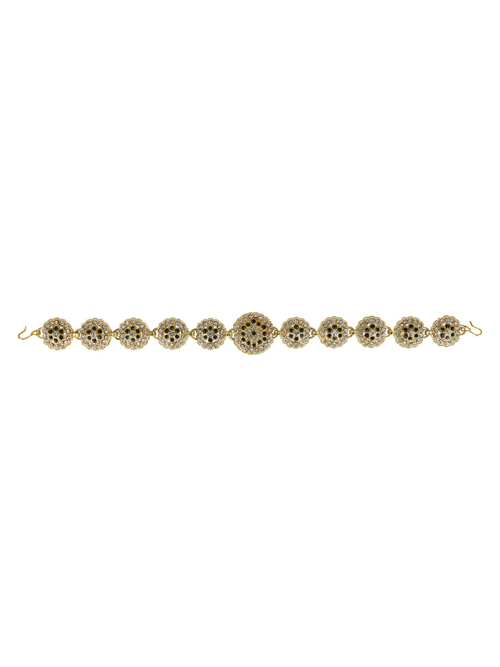 Green Kundan Maatha Patti for Women by Leshya