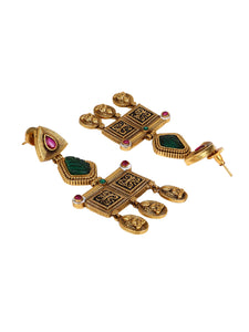 Temple Jewellery Earring with Goddess Symbol Drops by Leshya