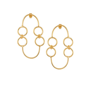 Beautiful Round Matte Gold Finish Earrings