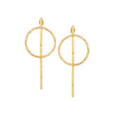 Beautiful Round Matte Gold Finish Earrings