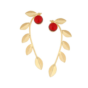 Matte Gold Finish Leaf design Earrings