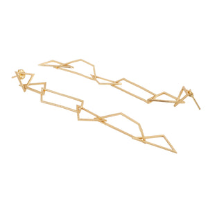 Pretty Long Matte Gold Finish Earrings for partywear