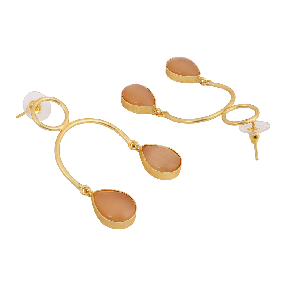 Loop Matte Gold Finish Earrings