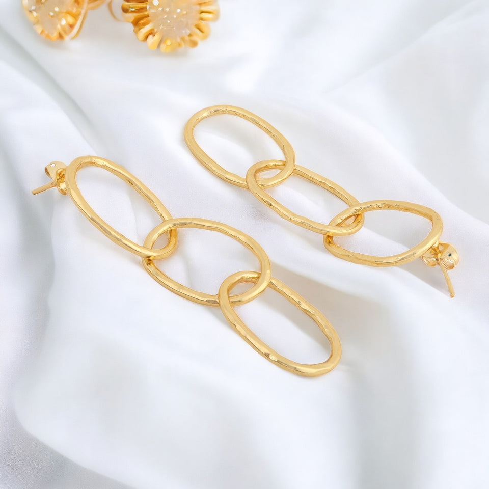 Loop Changed Matte Gold Finish Earrings