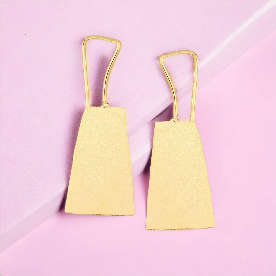 Beautiful Geometric Matte Gold Finish Earrings