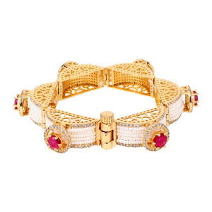 Beautiful Red stone Beaded chain bracelet