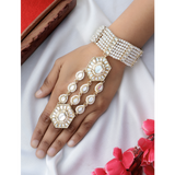 Bridal Hand Harness with Kundan Stones by Leshya