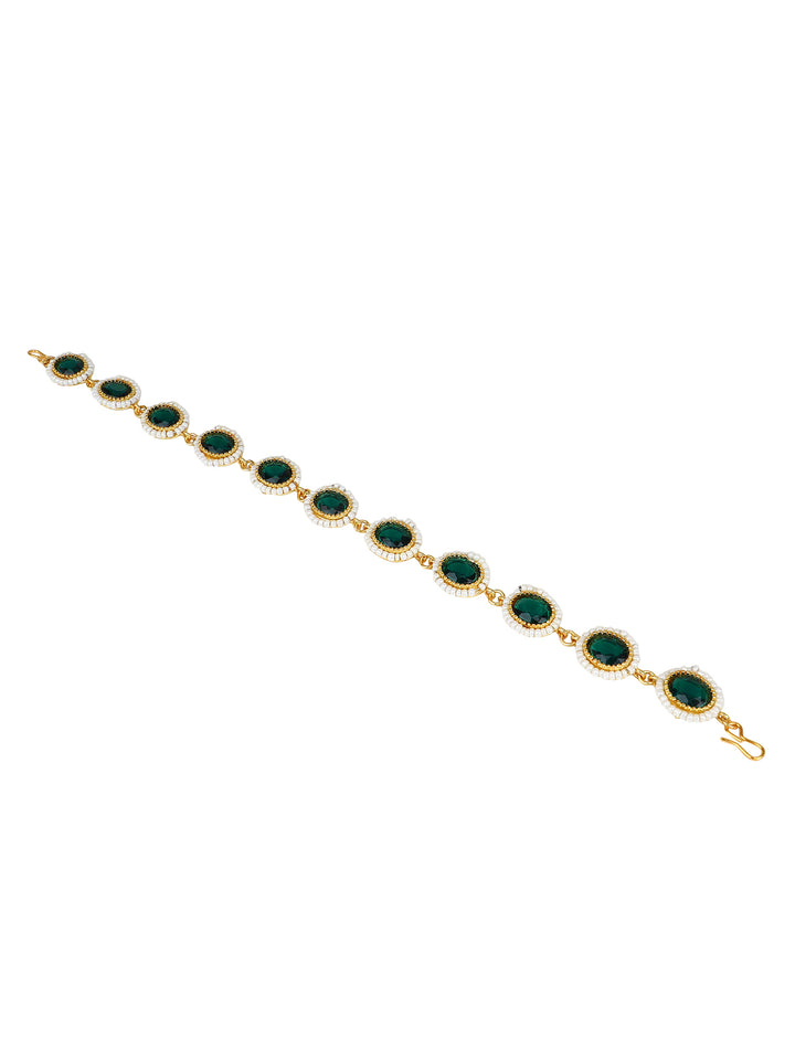 Green Kundan Maatha Patti for Women by Leshya