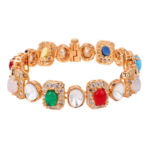 Multi Coloured Stone chain bracelet
