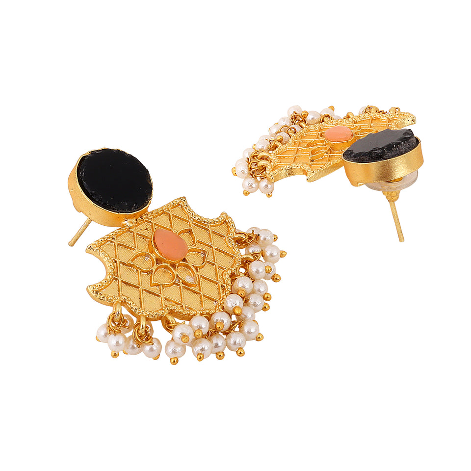 Traditional Jhumki Matte Gold Finish Earrings