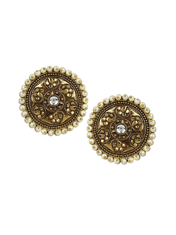 Beautiful Shine Gold Finish Earrings