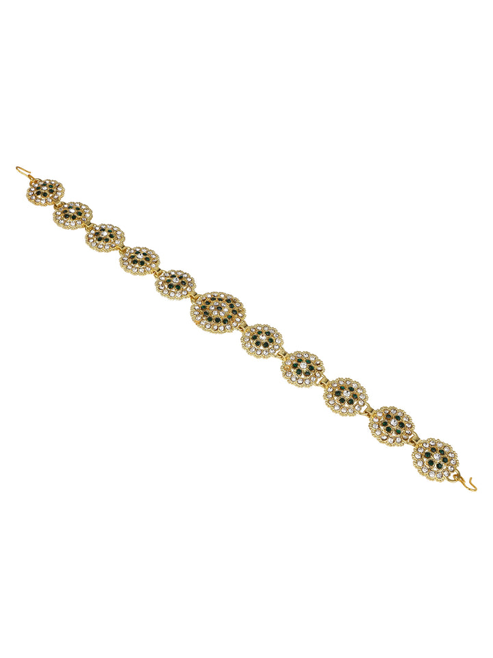 Green Kundan Maatha Patti for Women by Leshya