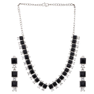 Oxidized Partywear Necklace with Earring by Leshya