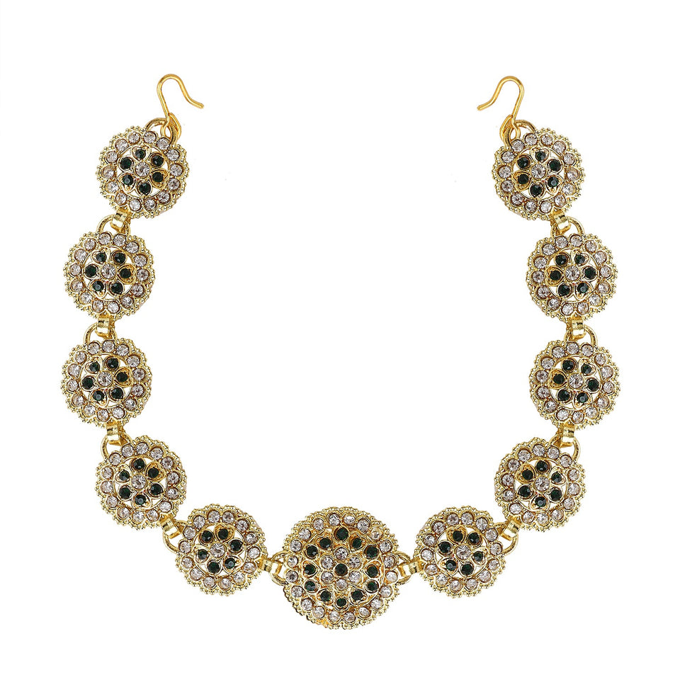 Green Kundan Maatha Patti for Women by Leshya