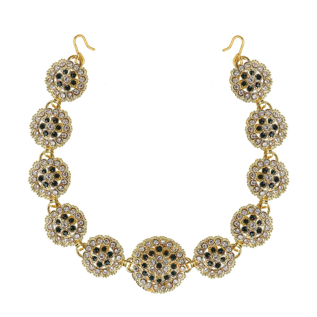 Green Kundan Maatha Patti for Women by Leshya