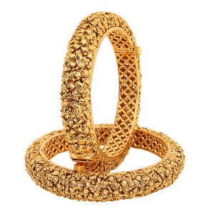 Golden Flower Rajwada Bracelets with Golden Polish by Leshya